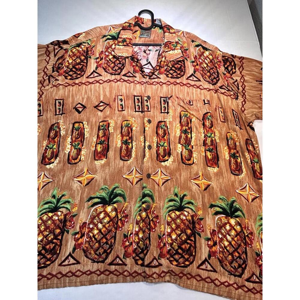 Pineapple Connection VTG Men's Multicolor Full Button Up Hawaiian Shirt Size 4XB